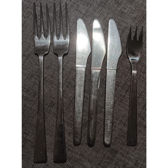 BOAC Flatware & Knives (6 Total) Forks Have 3 Tynes British Overseas Airlines - Picture 1 of 9